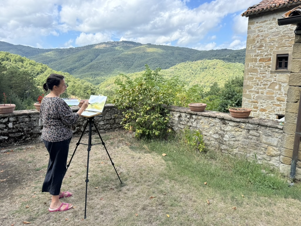 Zax painting in Umbria — Art as Poetry retreat